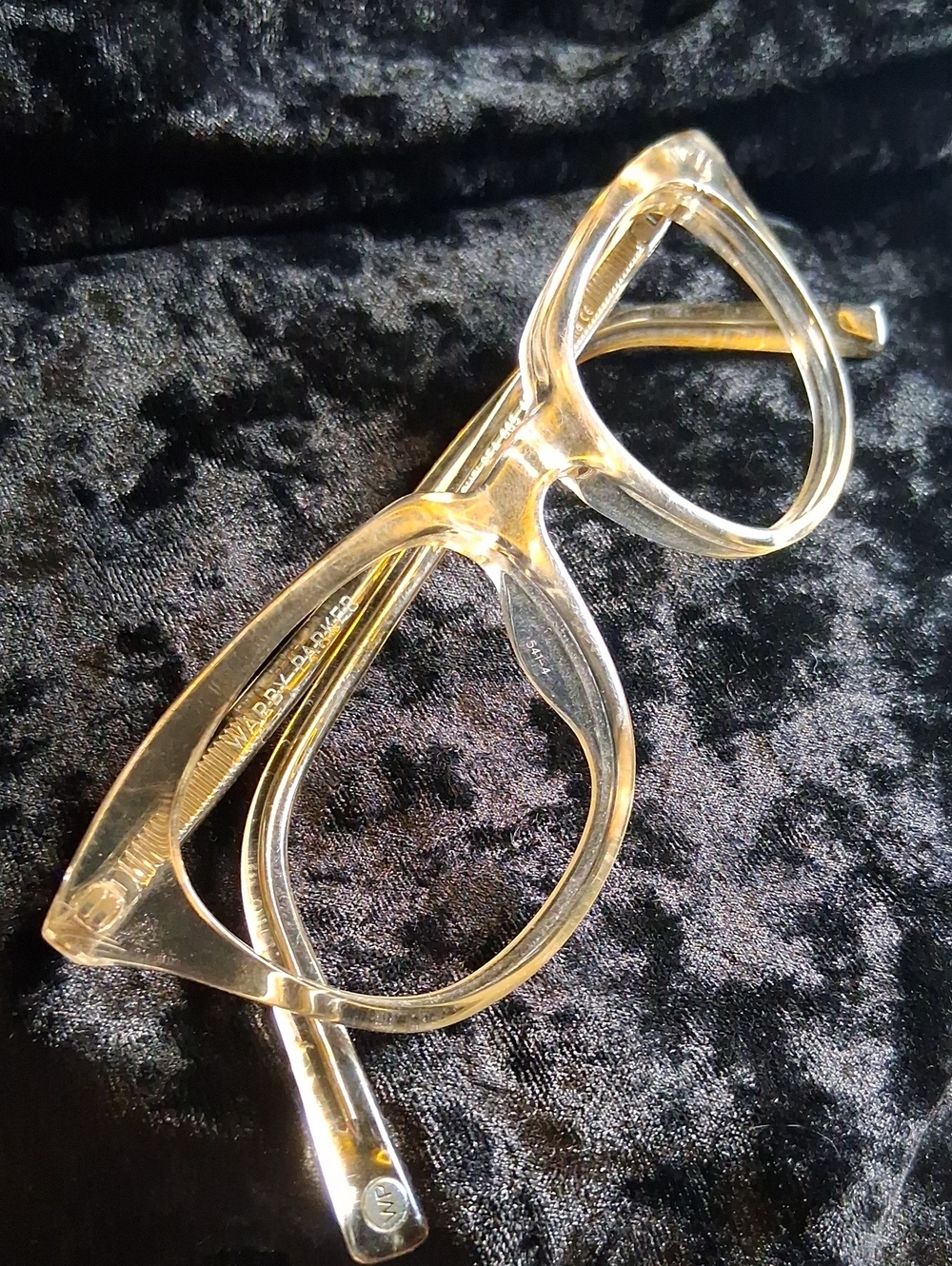 Warby Parker Translucent Butter Cream Yellow Clear Frame Eyeglasses